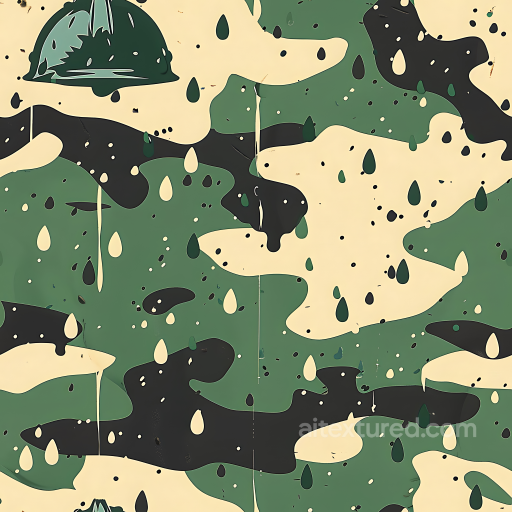 Jungle Camouflage PBR Texture with Organic Paint Splatter Pattern seamless Color Camouflage PBR texture