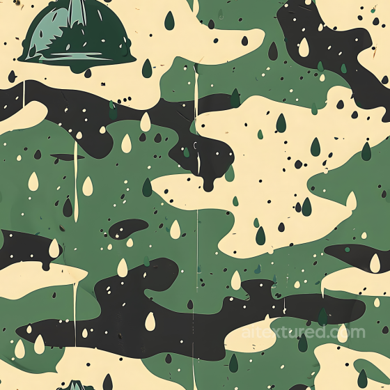 Jungle Camouflage PBR Texture with Organic Paint Splatter Pattern Color Camouflage texture preview