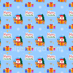 seamless Seamless 3D PBR Texture with Festive Cartoon Santa and Gift Pattern texture 8k free download PBR