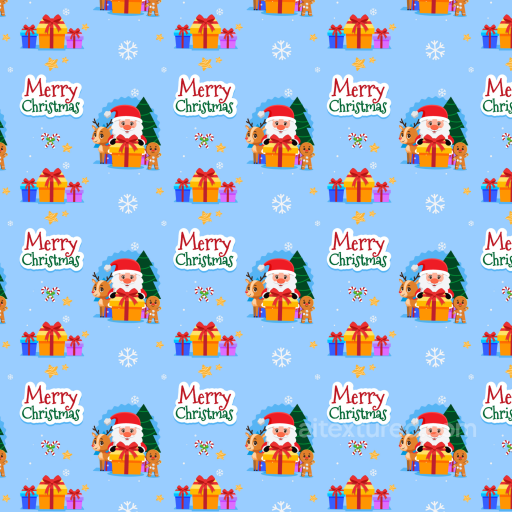 with Festive Cartoon Santa and Gift Pattern seamless Christmas Holiday PBR texture