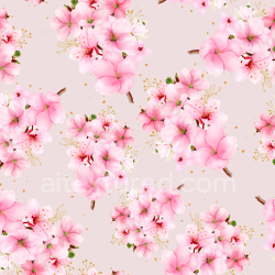 seamless Seamless 3D PBR Texture Featuring Soft Pink Watercolor Cherry Blossoms texture 8k free download PBR