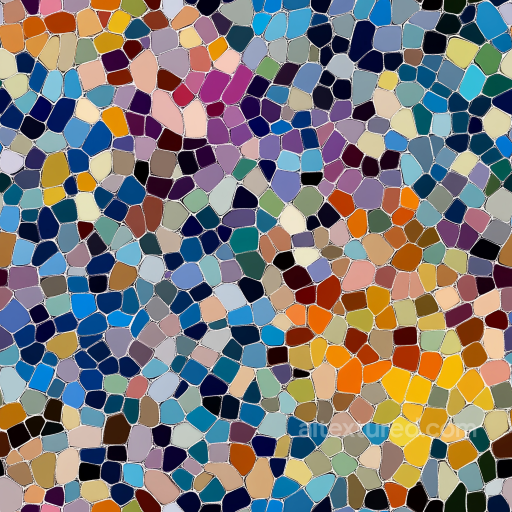 Mosaic PBR Texture of Colorful Irregular Pottery Shards with Glossy Finish seamless Mosaic PBR texture