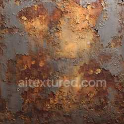 seamless Seamless 3D Rusty Metal Cracked and Chipped PBR Texture with Weathered Orange-Brown Patina texture 8k free download PBR