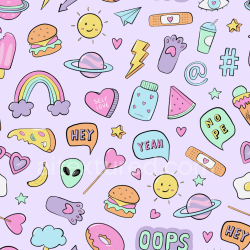 seamless Seamless 3D PBR Texture Featuring Colorful Cartoon Happy Face Pattern texture 8k free download PBR