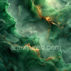 seamless Seamless 3D Alcohol Ink PBR Texture Featuring Emerald Green Flow and Gold Veining texture 8k free download PBR