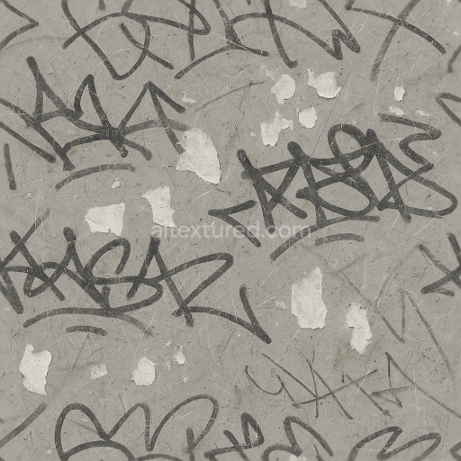 Seamless 3d texture pbr 8k graffiti tags and scratch graffiti with sticker residue and torn paper