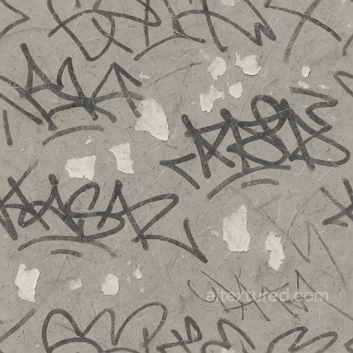 Graffiti Tags And Scratch Graffiti With Sticker Residue And Torn Paper seamless Decals PBR texture