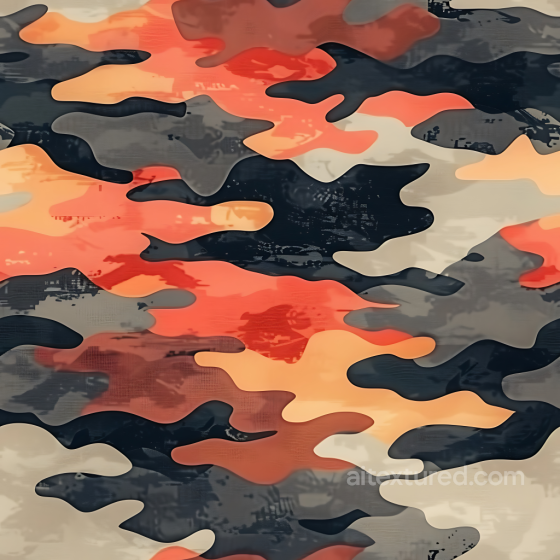 Tactical Orange and Gray Camouflage PBR Texture with Organic Large Patches Color Camouflage texture preview