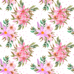 seamless Seamless 3D PBR Texture of Pink Flower Watercolor Floral Pattern texture 8k free download PBR