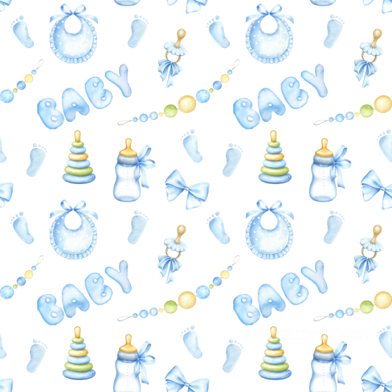 Baby Boy Themed Pattern Texture with Blue Pastel Icons Baby Boy texture preview