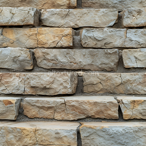 Seamless 3D Weathered Sandstone Brick Wall PBR Texture with Cracks and Rough Detail