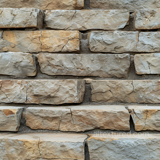 Weathered Sandstone Brick Wall PBR Texture with Cracks and Rough Detail seamless Stone PBR texture