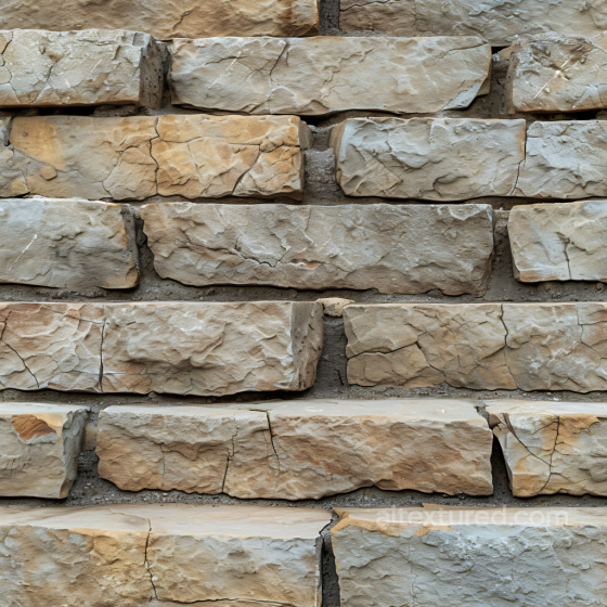 Weathered Sandstone Brick Wall PBR Texture with Cracks and Rough Detail Stone texture preview