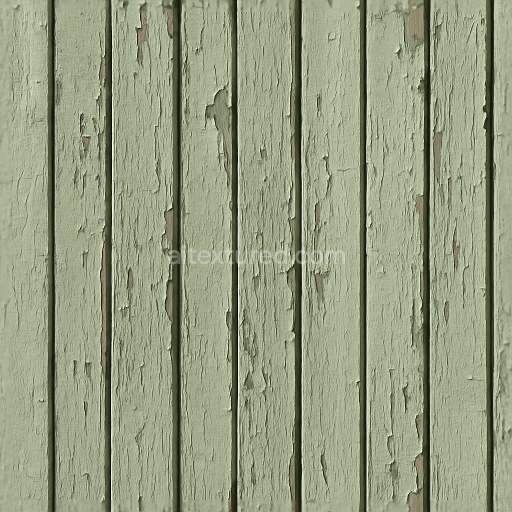 Seamless 3d texture pbr 8k painted wood garden fence with chipped paint and fence shadow effect