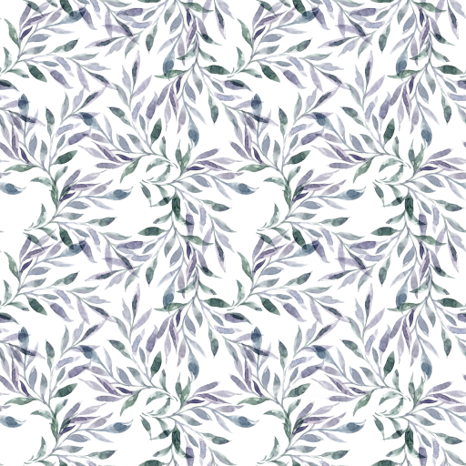 Wild Flower Texture of Soft Watercolor Floral Leaves in Pale Green and Lavender seamless Wild Flower  PBR texture