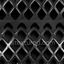 seamless Seamless 3D Perforated Black Steel Metal PBR Texture with Diamond Pattern Openings texture 8k free download PBR