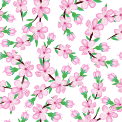 seamless Seamless 3D PBR Watercolor Cherry Blossom Floral Pattern Texture texture 8k free download PBR