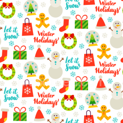 seamless Seamless 3D PBR Texture of Colorful Christmas Holiday Festive Icons Pattern texture 8k free download PBR