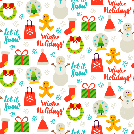 Colorful Christmas Holiday Festive Icons Pattern Seamless Texture seamless Christmas Holiday PBR texture