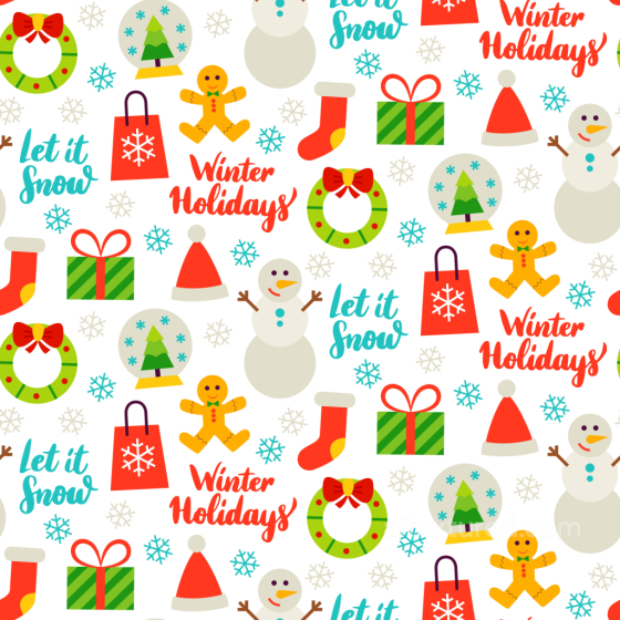 Colorful Christmas Holiday Festive Icons Pattern Seamless Texture Christmas Holiday texture preview