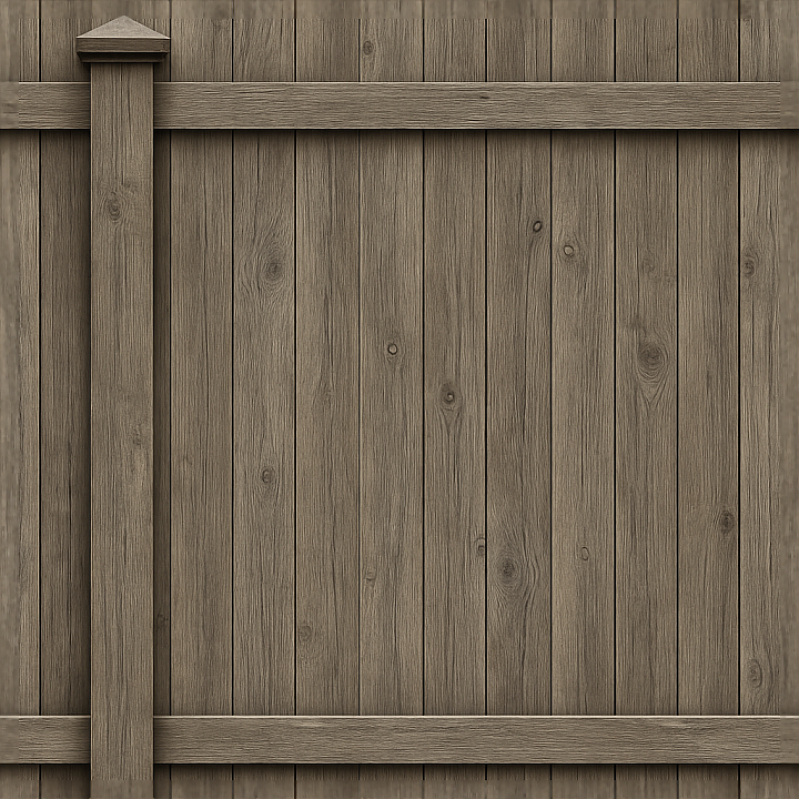 Privacy Fence With Vertical Slats Painted Wood And Fence Post… seamless PBR texture preview