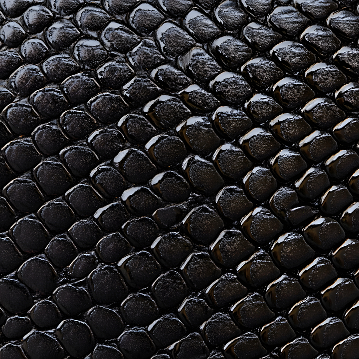 Glossy Dark Reptile-Scale Skin with High Detail seamless PBR texture preview