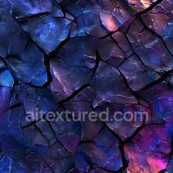 seamless Seamless 3D Cracked Surface PBR Texture Featuring Dark Blue and Purple Tones with Jagged Fractures texture 8k free download PBR