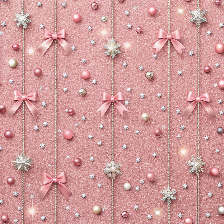 All Christmas Digital paper of Pink Glitter Christmas Paper with Bows a… seamless PBR texture preview