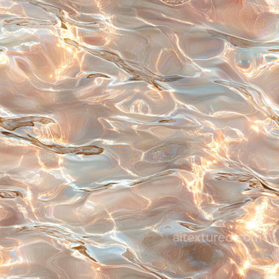 Seamless Reflective Water PBR Texture with Warm Gold and Soft Waves Water texture preview