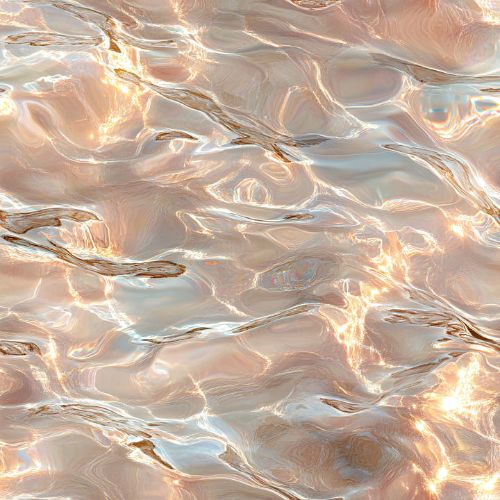 Reflective Water with Warm Gold and Soft Waves seamless PBR texture preview