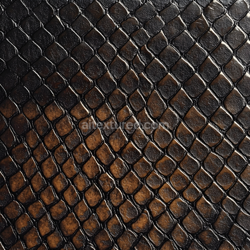Seamless 3D PBR Reptile Skin Texture Featuring Glossy Brown Organic Scales