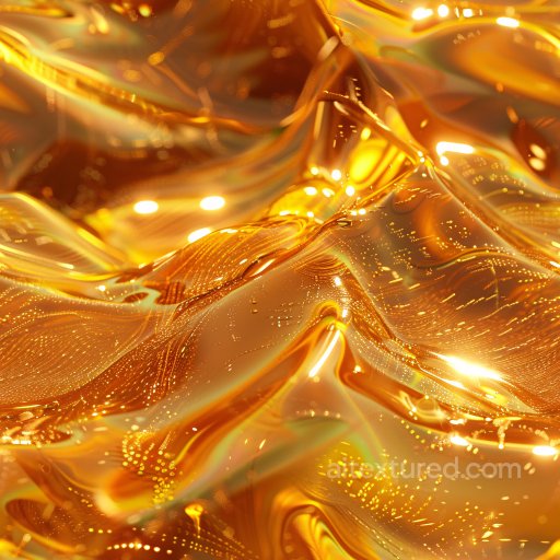 Seamless 3D PBR texture of glossy amber liquid with flowing highlights texture preview