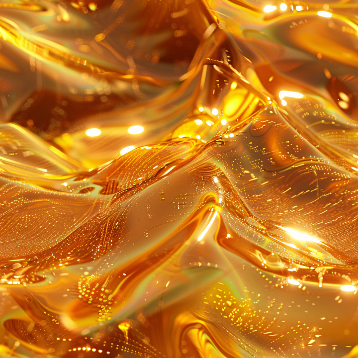 Of Glossy Amber Liquid With Flowing Highlights seamless PBR texture preview