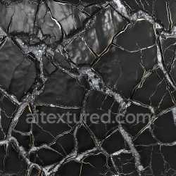seamless Seamless 3D PBR Cracked Black Stone Texture with Metallic Veins and Fractured Pattern texture 8k free download PBR