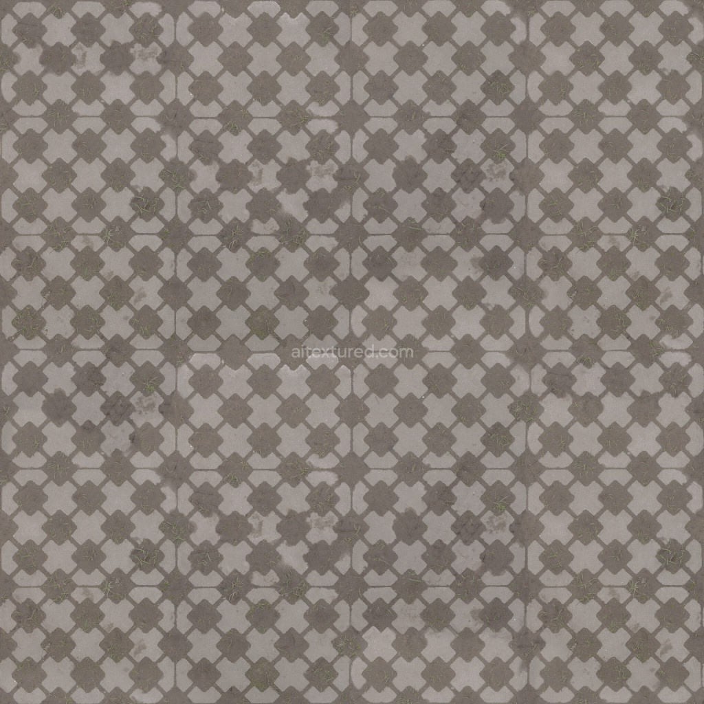 Seamless paving stones PBR texture with detailed patterns
