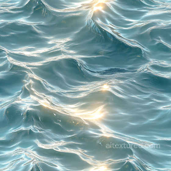 Water Texture of Realistic Ocean Surface with Sunlit Wave Highlights Water texture preview