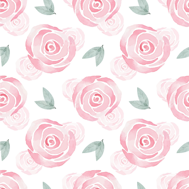 Pink Flower Watercolor Pattern Fabric seamless PBR texture preview