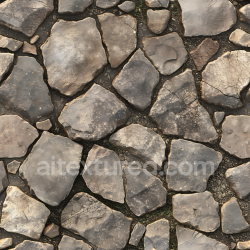 seamless Seamless 3D Weathered Stone Pavement PBR Texture with Cracked Rough Slabs texture 8k free download PBR
