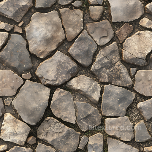 Weathered Stone Pavement PBR Texture with Cracked Rough Slabs seamless Stone PBR texture