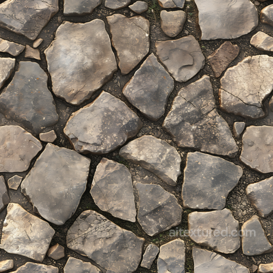 Weathered Stone Pavement PBR Texture with Cracked Rough Slabs Stone texture preview