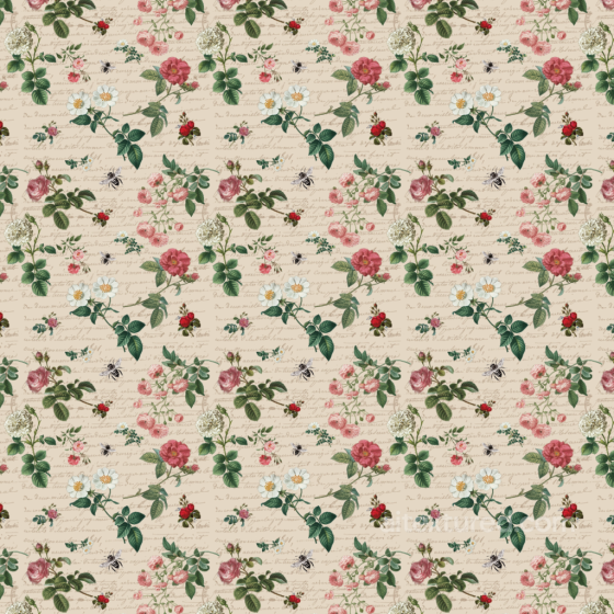 Vintage Wild Flower Floral Fabric Pattern Seamless Texture Wild Flower texture preview