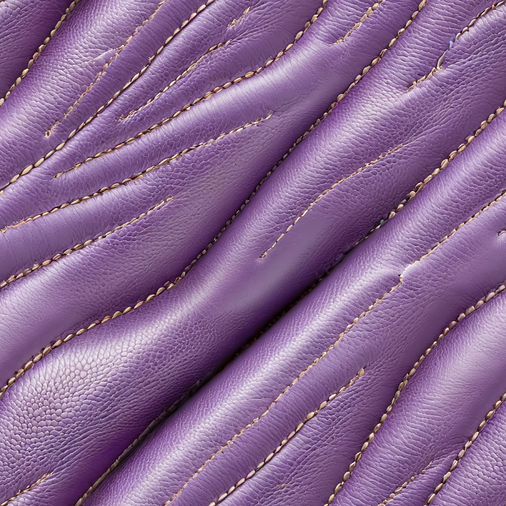 Purple Pebbled Leather Featuring Stitched and Padded Panels seamless PBR texture preview