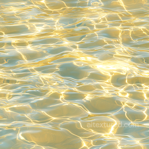 Water Texture with Golden Reflective Surface and Calm Ripples seamless Water PBR texture