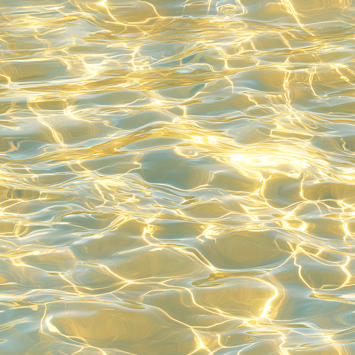 Water with Golden Reflective Surface and Calm Ripples seamless PBR texture preview