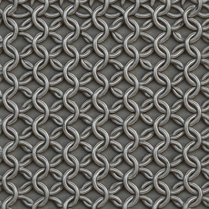 Of Silver Gray Chainmail Armor With Overlapping Rings seamless PBR texture preview