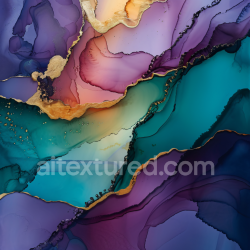 seamless Seamless 3D Alcohol Ink PBR Texture Featuring Fluid Blue and Purple Swirls with Gold Veining texture 8k free download PBR
