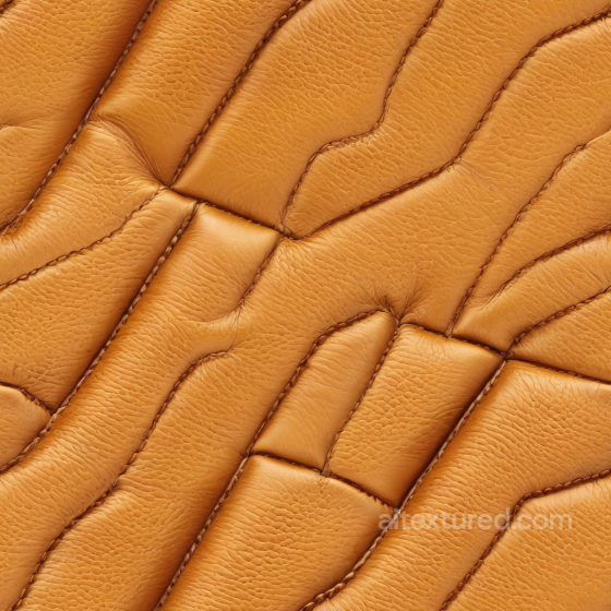 Quilted Light Brown Leather PBR Texture with Detailed Grain and Raised Panels Leather texture preview