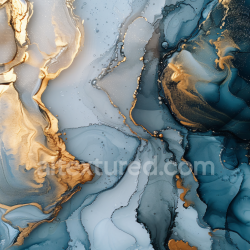 seamless Seamless 3D Alcohol Ink PBR Texture Featuring Blue and Gold Fluid Waves with Marbled Veins texture 8k free download PBR