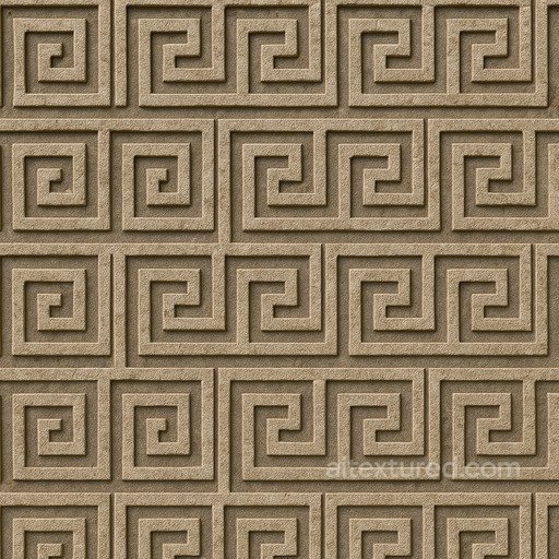 Greek Key Meander Continuous seamless Patterns PBR texture