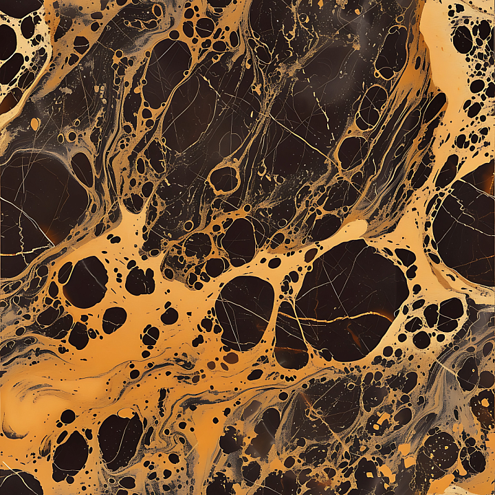 Chocolate Brown and Gold Marble with Fluid Vein Patterns seamless PBR texture preview